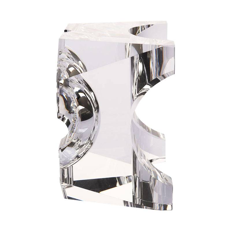 Reka bentuk geometri mudah asbak kristal kaca lutsinar