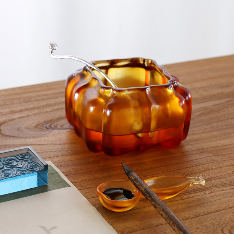 Periuk air berbentuk labu Kaca Kristal Ungu