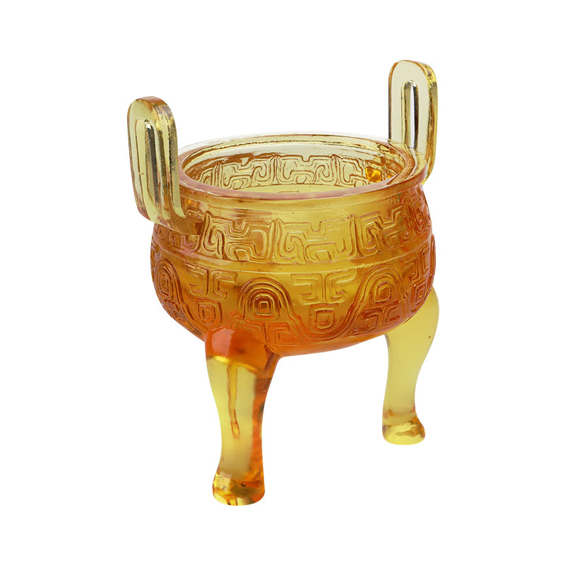 Hiasan tripod sayu berwarna emas