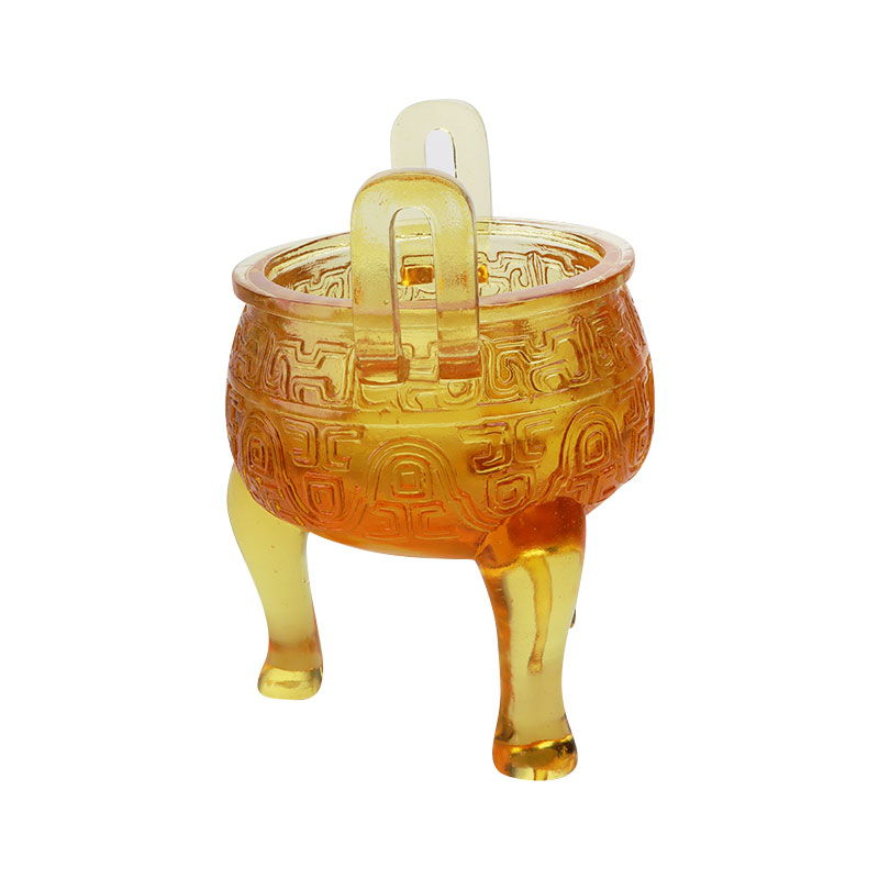 Hiasan tripod sayu berwarna emas