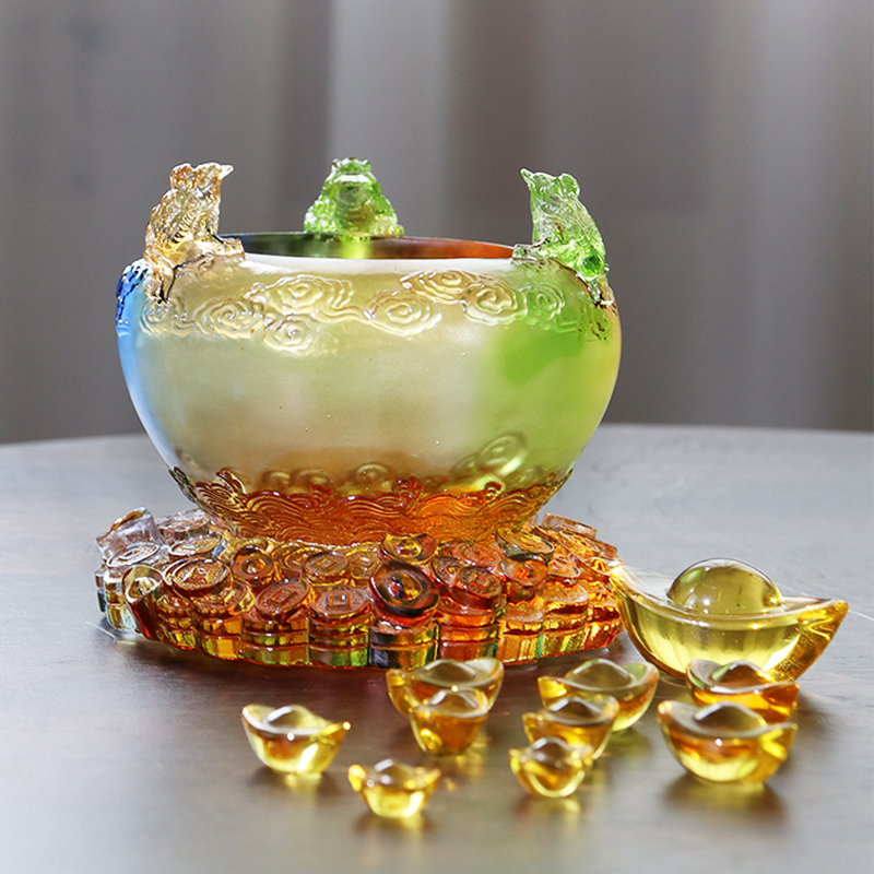 Mangkuk Harta Karun Kaca Cornucopia Kristal