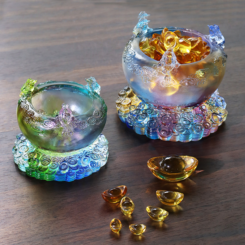 Mangkuk Harta Karun Kaca Cornucopia Kristal