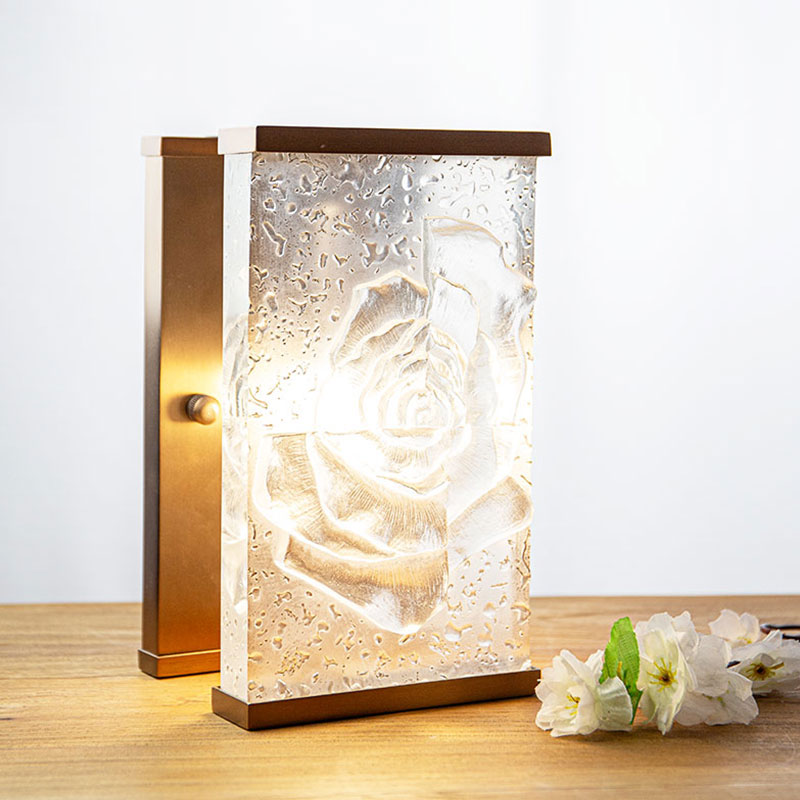 Hiasan lampu hias kaca berkaca segi empat tepat