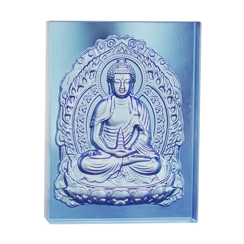 Batu bata Buddha Glazed Medicine berwarna biru muda