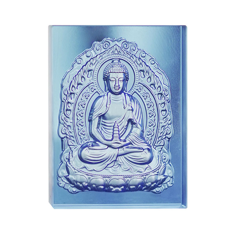 Batu bata Buddha Glazed Medicine berwarna biru muda