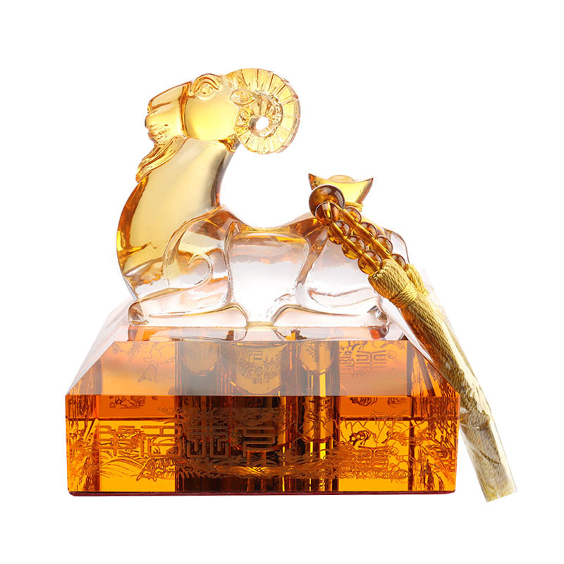 Set Botol Wain Kaca Kristal Bentuk Haiwan Zodiak Cina