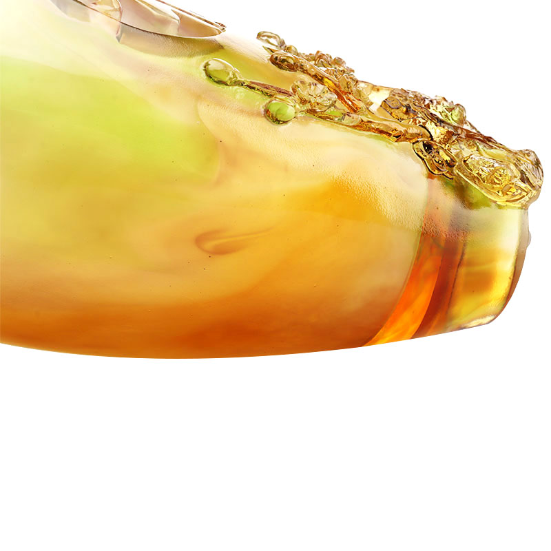 Hiasan Rumah Plum blossom Reka bentuk Ukiran Pasu Kaca Amber