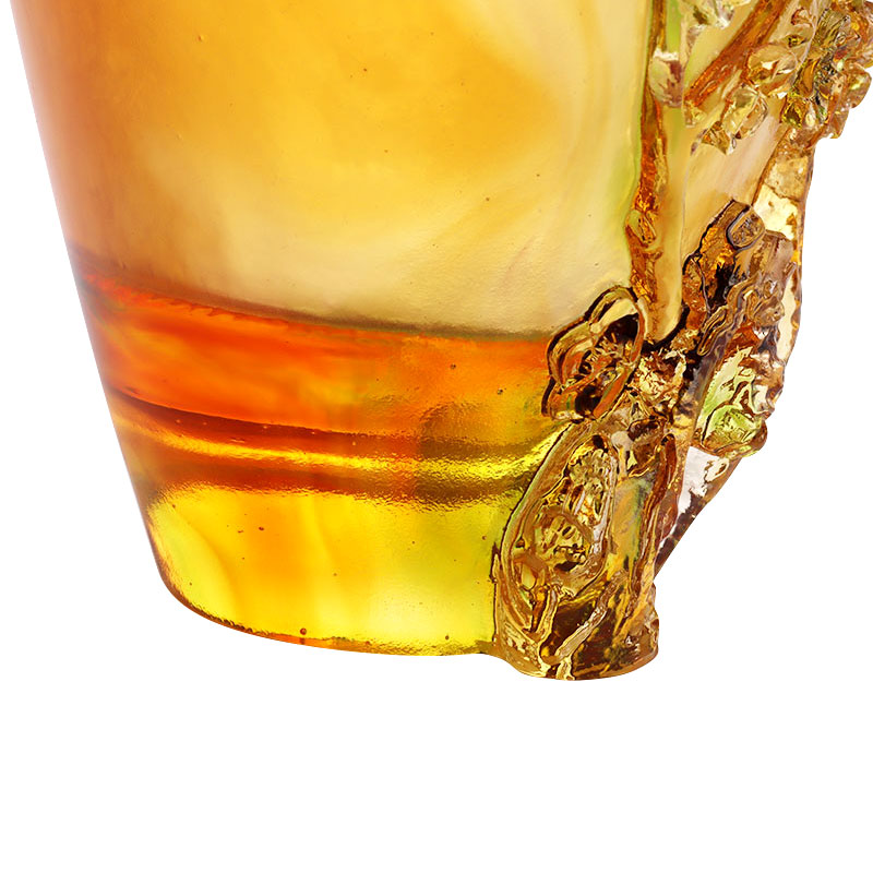 Hiasan Rumah Plum blossom Reka bentuk Ukiran Pasu Kaca Amber