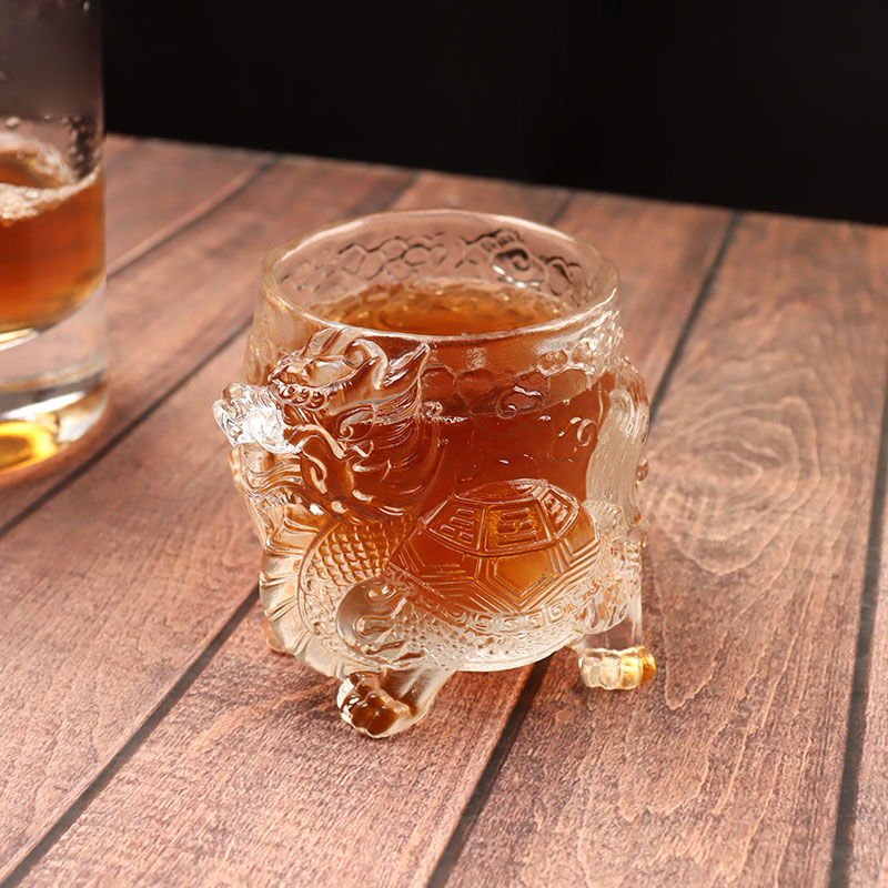 Cawan teh cawan wain kaca pelega Naga Antik