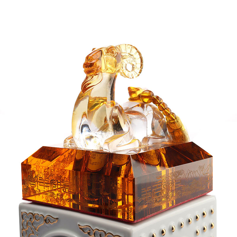 Set Botol Wain Kaca Kristal Bentuk Haiwan Zodiak Cina