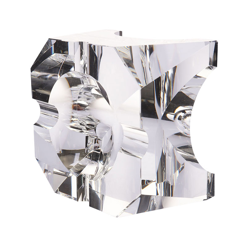 Reka bentuk geometri mudah asbak kristal kaca lutsinar