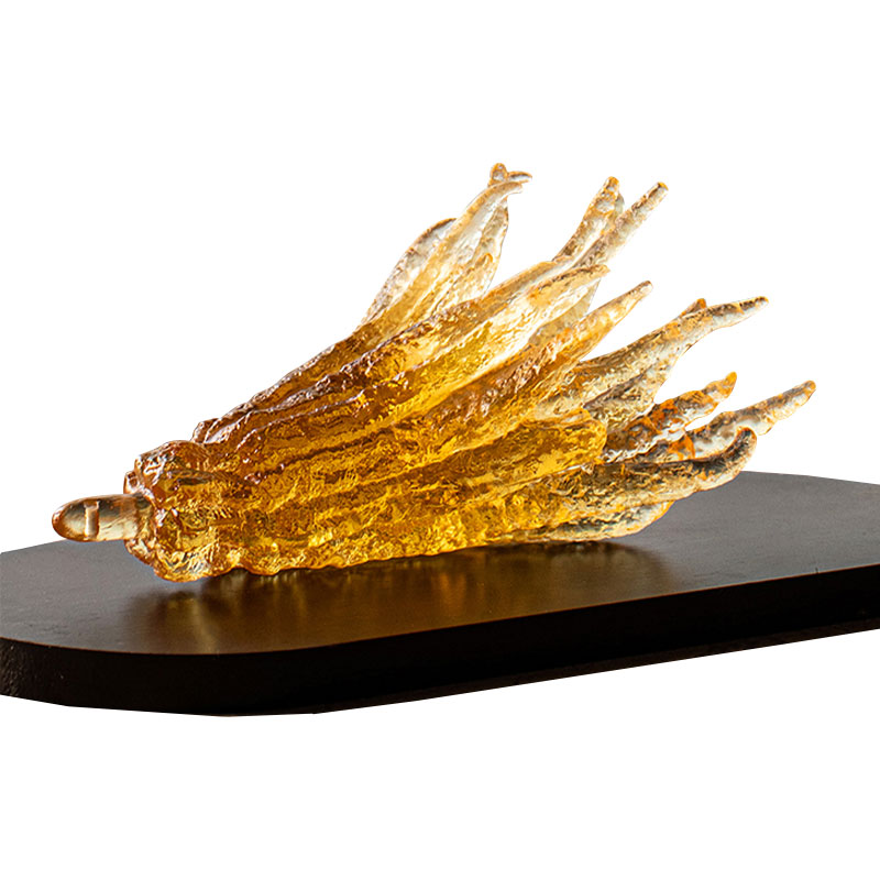 Pemegang kemenyan kaca berwarna emas berbentuk tangan