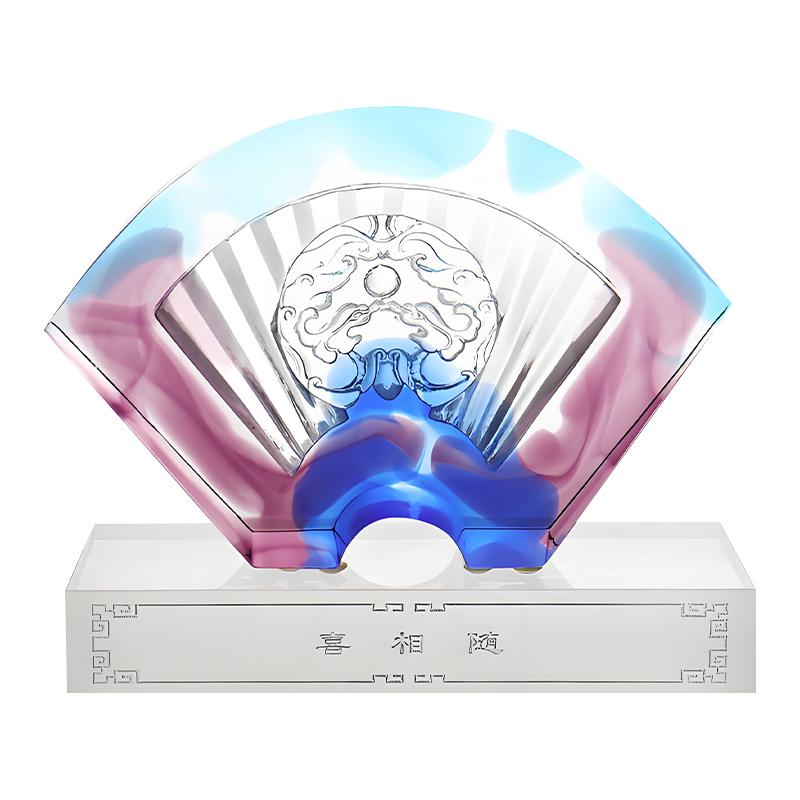 Hiasan kaca kaca berbentuk kipas Cina