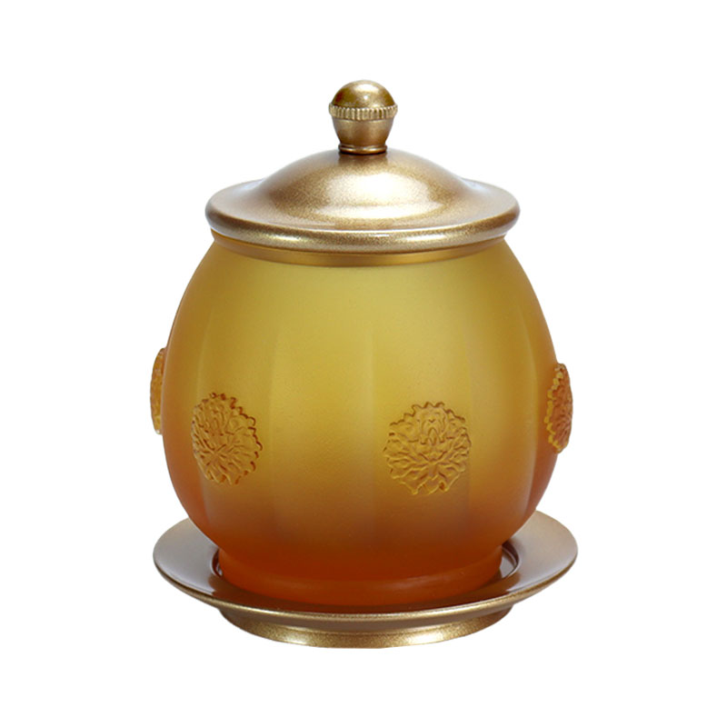 Set Persembahan Kaca Emas Altar Buddha Siri