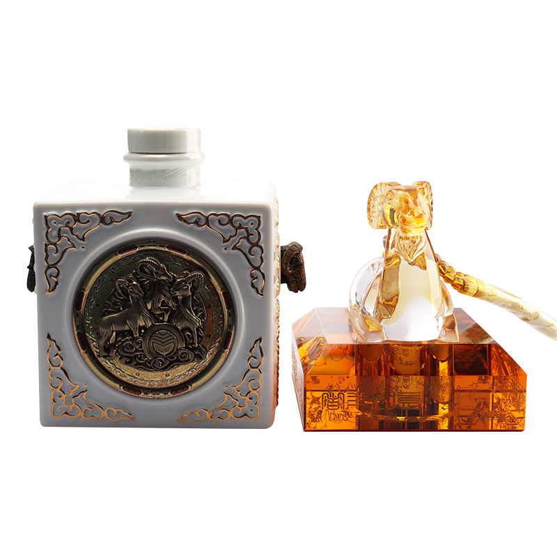 Set Botol Wain Kaca Kristal Bentuk Haiwan Zodiak Cina