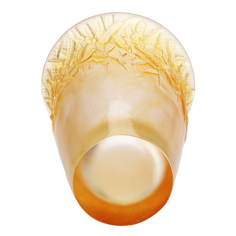 Pasu Kaca Amber Timbul dengan telinga Gandum