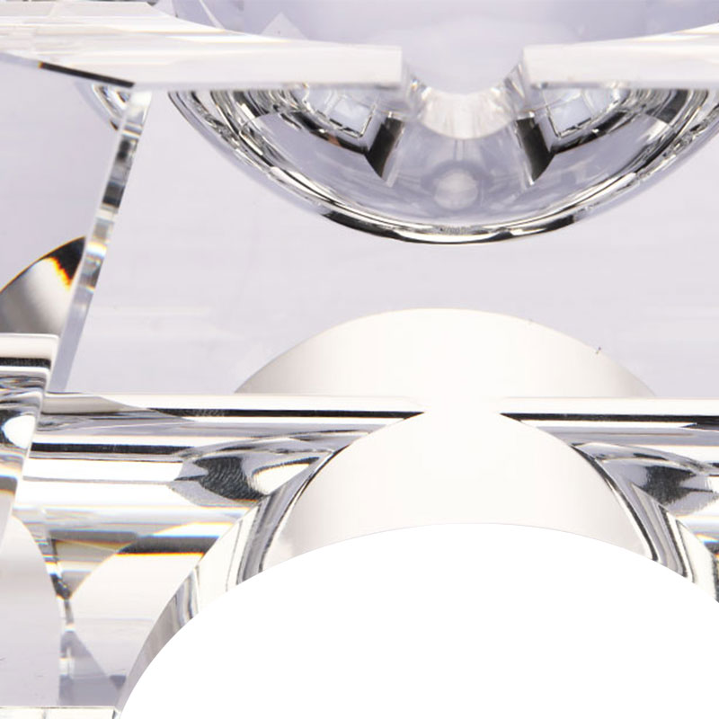 Reka bentuk geometri mudah asbak kristal kaca lutsinar