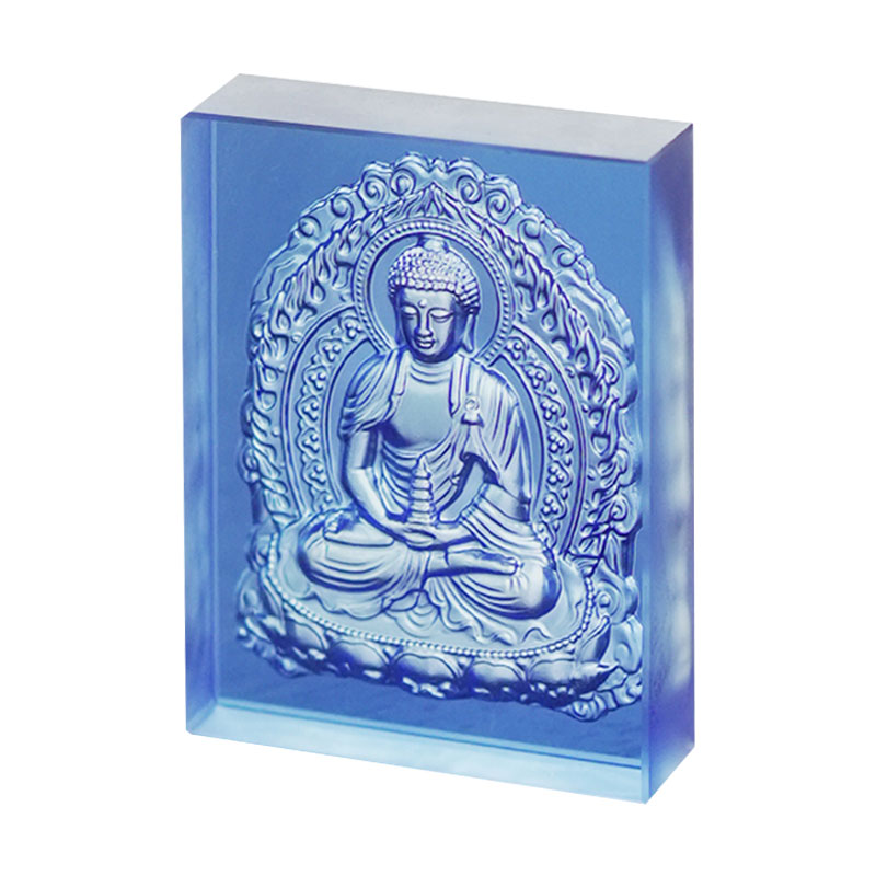 Batu bata Buddha Glazed Medicine berwarna biru muda