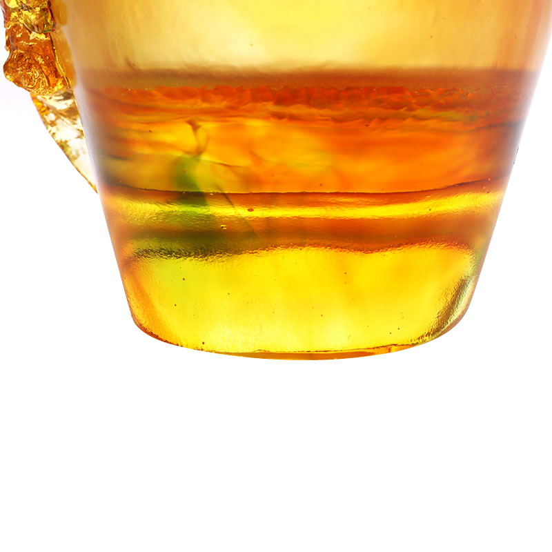 Hiasan Rumah Plum blossom Reka bentuk Ukiran Pasu Kaca Amber