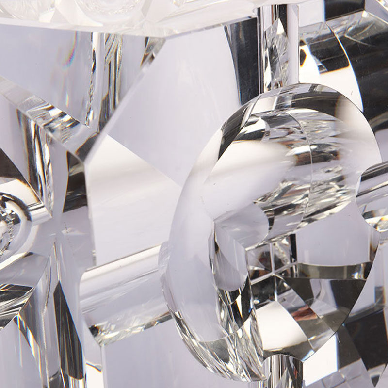 Reka bentuk geometri mudah asbak kristal kaca lutsinar