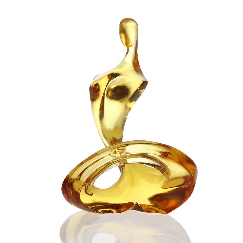 Perhiasan seni figura Tethys abstrak kaca