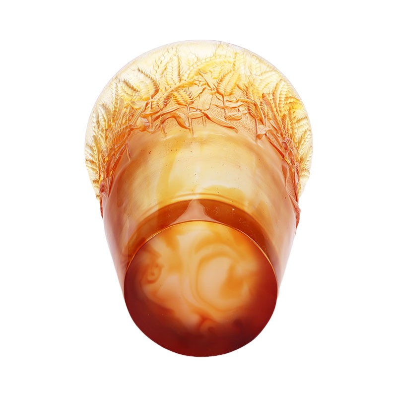 Pasu Kaca Amber Timbul dengan telinga Gandum