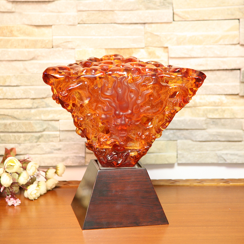 Hiasan meja lampu hiasan kaca oren