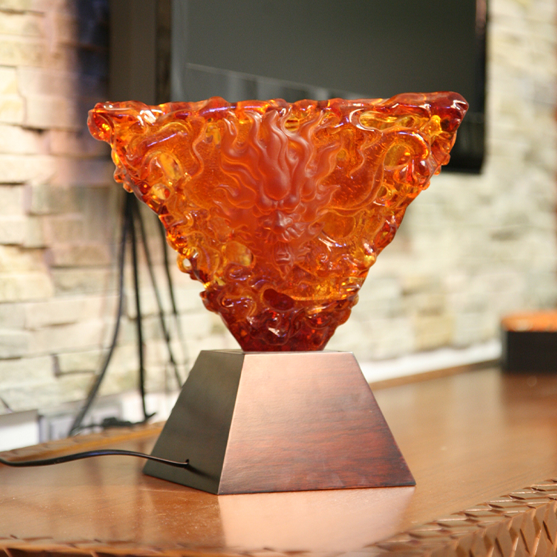 Hiasan meja lampu hiasan kaca oren