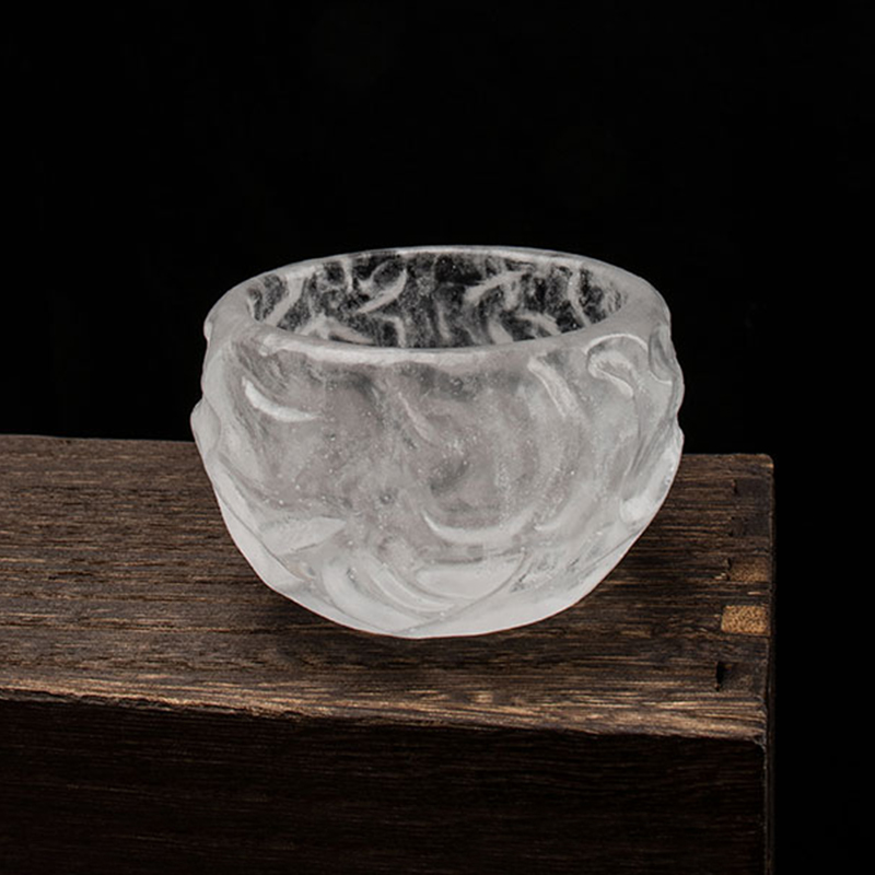 Set Cawan Teh Kaca telus corak gelembung untuk kegunaan mesyuarat pejabat di rumah