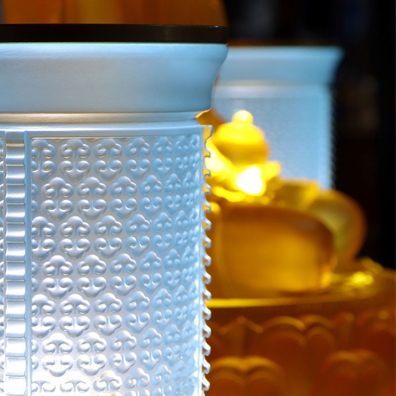 Set persembahan mezbah Buddha kaca siri Ruyi biru muda