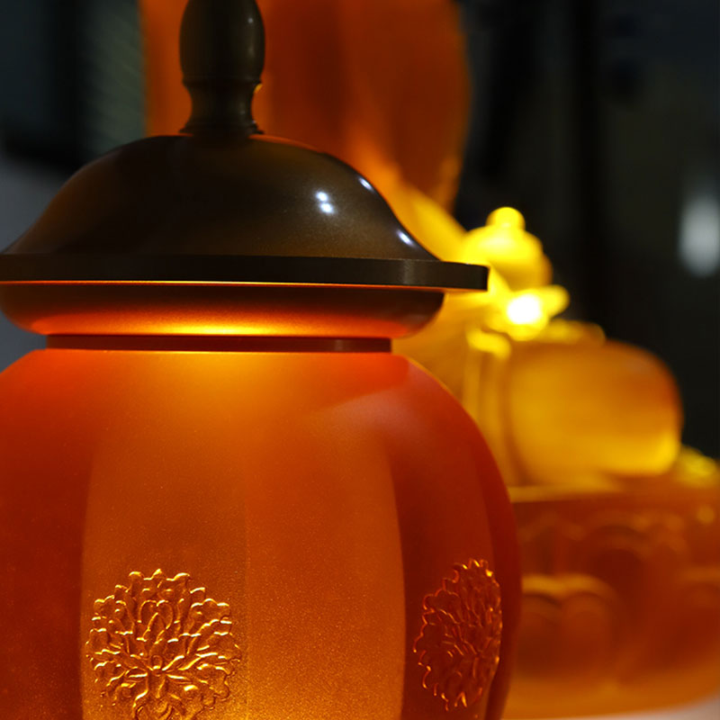 Set Persembahan Kaca Emas Altar Buddha Siri 