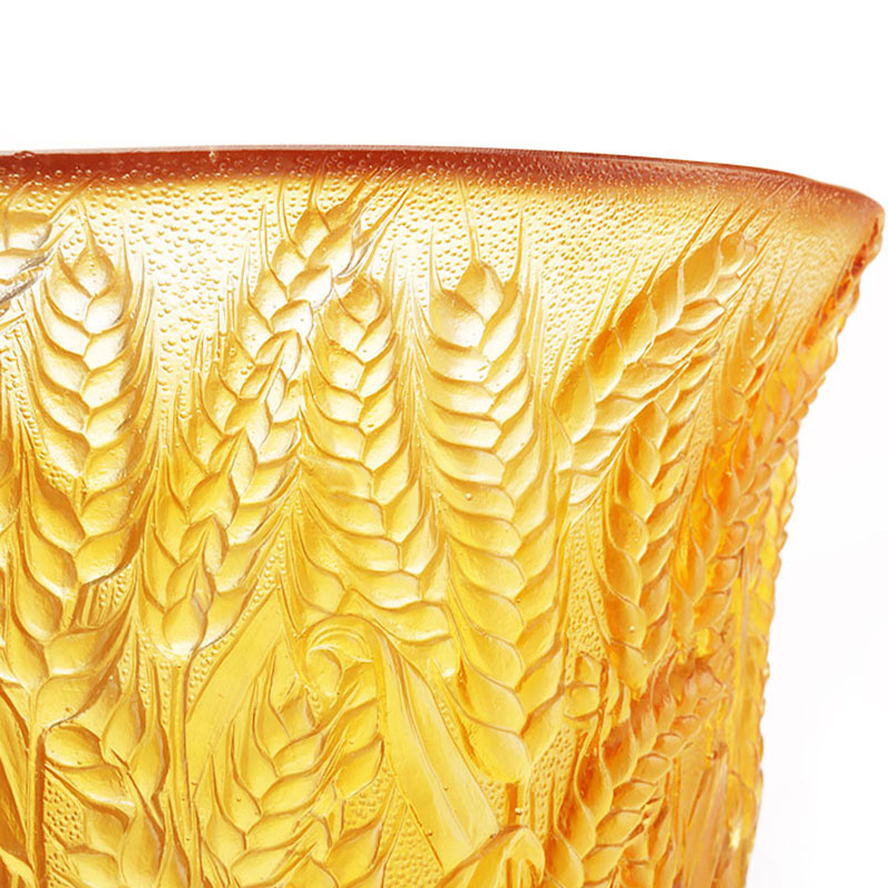 Pasu Kaca Amber Timbul dengan telinga Gandum