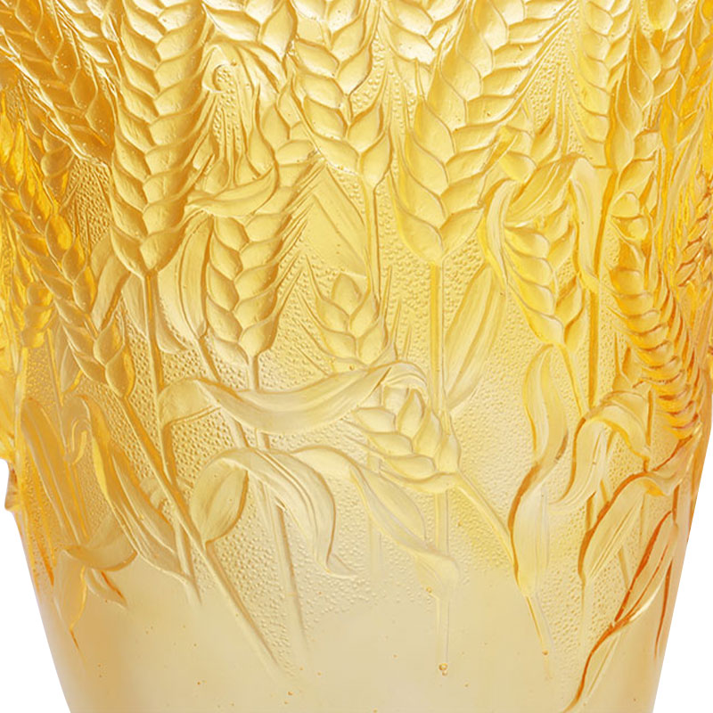 Pasu Kaca Amber Timbul dengan telinga Gandum