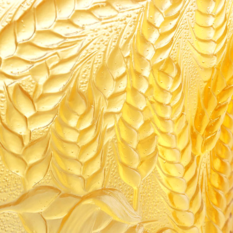 Pasu Kaca Amber Timbul dengan telinga Gandum