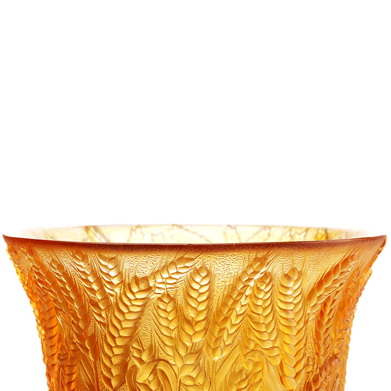 Pasu Kaca Amber Timbul dengan telinga Gandum