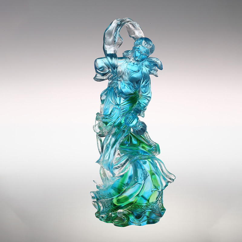 Hiasan figura kaca bunga raya awan-langit