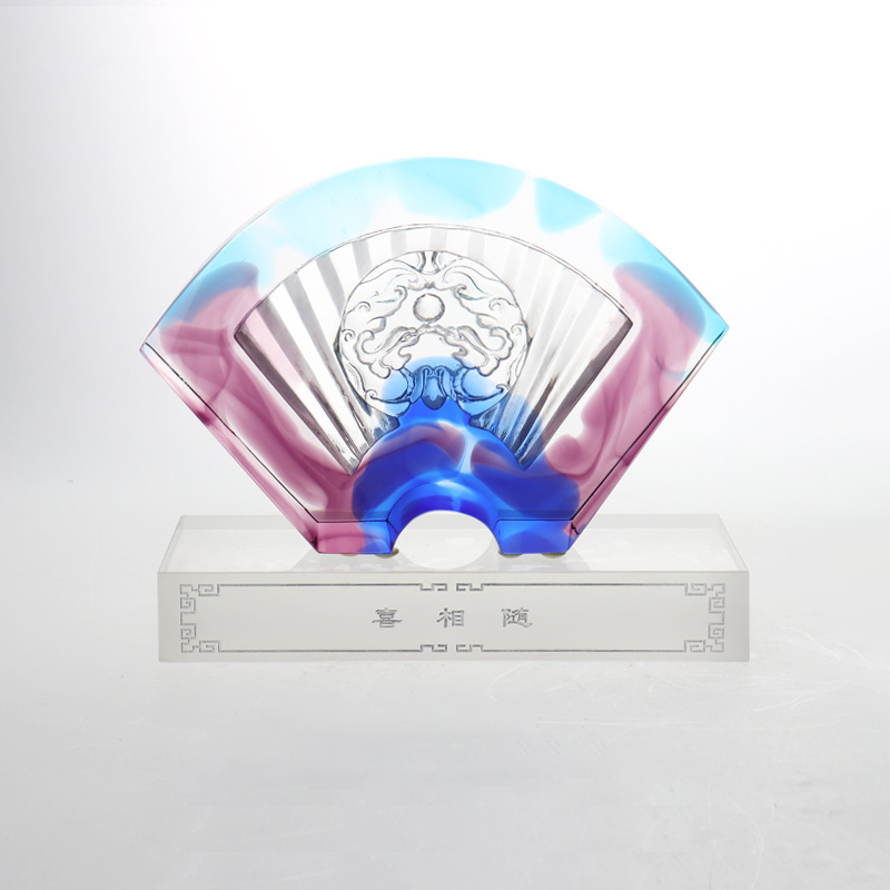 Hiasan kaca kaca berbentuk kipas Cina