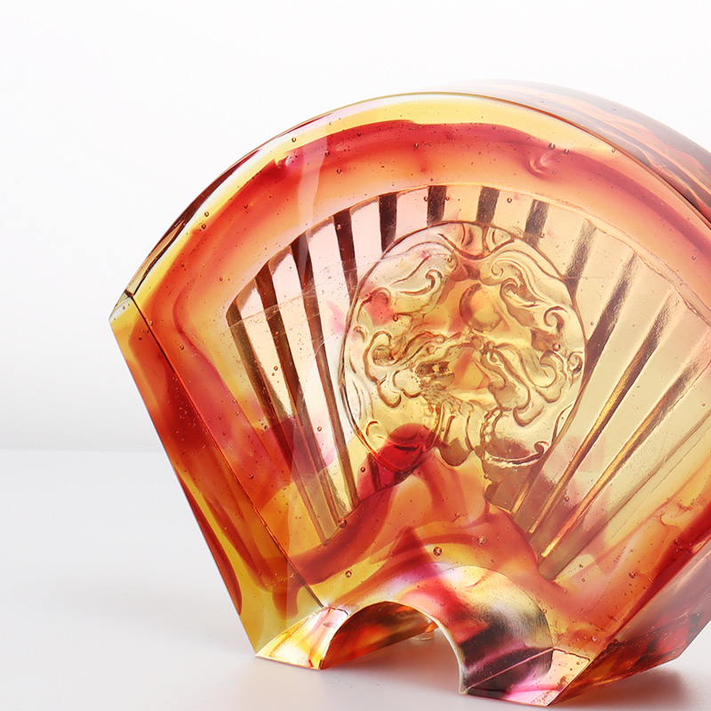 Hiasan kaca kaca berbentuk kipas Cina