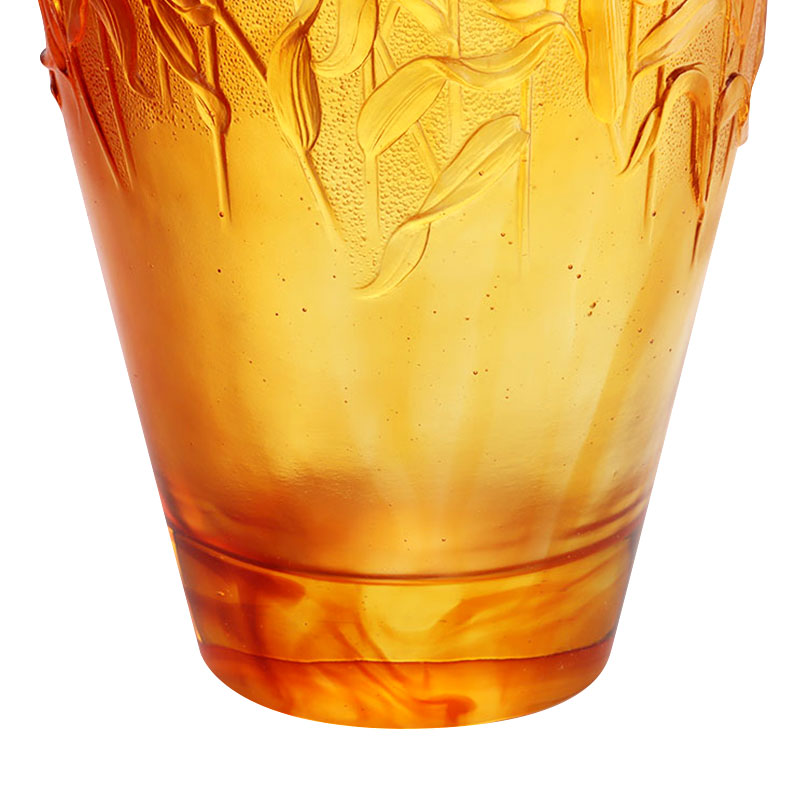 Pasu Kaca Amber Timbul dengan telinga Gandum