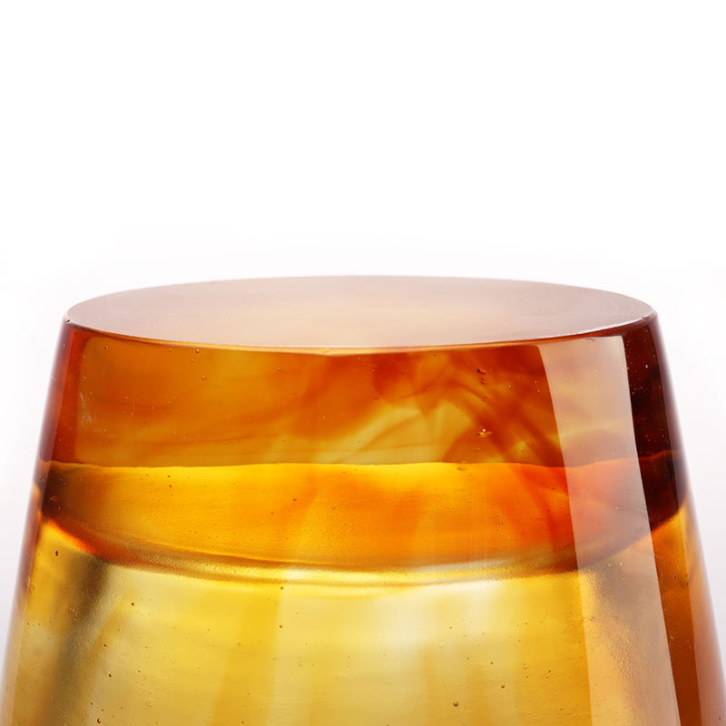 Pasu Kaca Amber Timbul dengan telinga Gandum